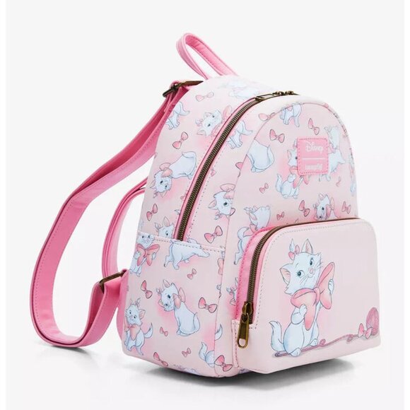 Loungefly Disney Aristocats Marie Mini Backpack Marie Bows Pattern Bag - Picture 2 of 5